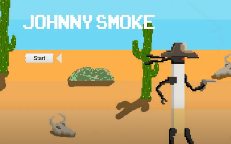 Screenshot of Johnny Smoke showcasing the title screen