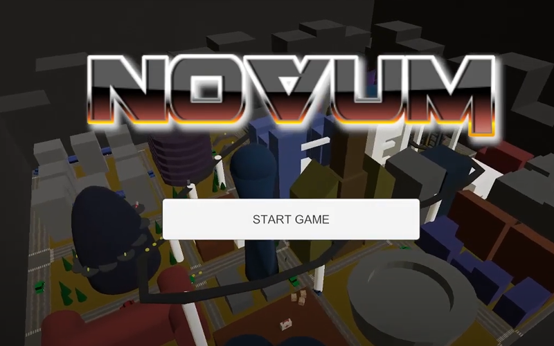 Screenshot of Novum showcasing the title screen